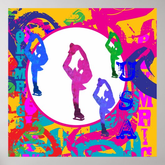 POSTER PATINAGE OLYMPIQUE (Devant)
