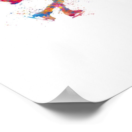 Poster Patinage sur glace aquarelle (Coin)