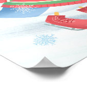 Poster Patinage sur glace bleu Pingouin Art Imprimer (Coin)