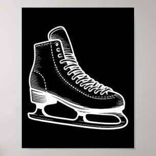 Poster Patinage sur glace - Ligne de sports d'hiver Plan