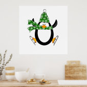 Poster Patinage sur glace pingouin avec sac Casquette et (Cuisine)