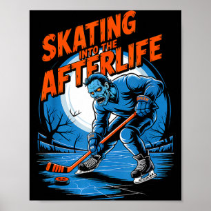 Poster Patiner dans l'au-delà drôles zombies de hockey