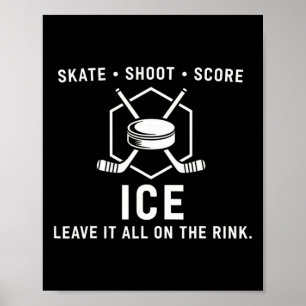 Poster Patiner Tirer Marquer Patinoire de hockey sur glac