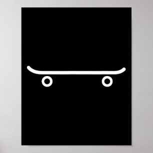 Poster Patineta de skateboard blanche planche à roulettes