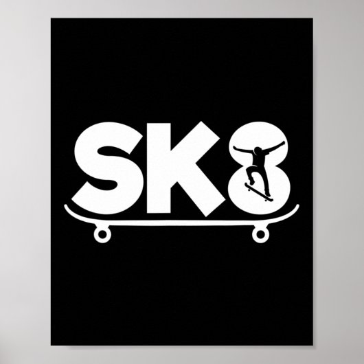 Poster Patineur drôle en skateboard (Devant)