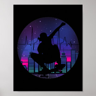 Poster Patineur Patineur Skateboard Amoureux Rythme Cardi