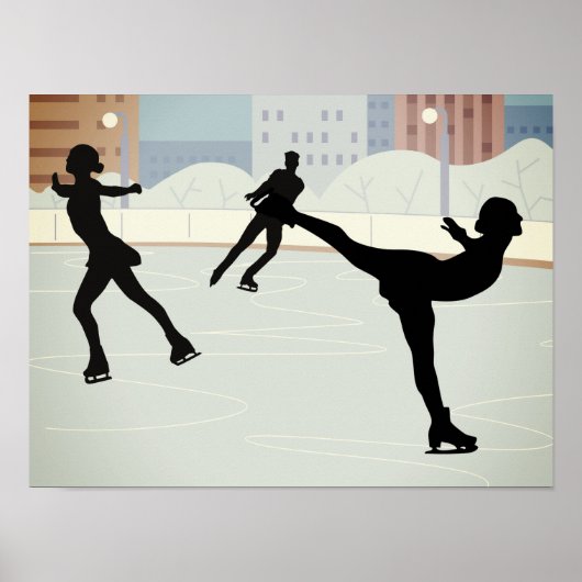 Poster patineurs à glace (Devant)