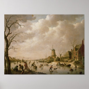Poster Patineurs sur un canal gelé, 1779