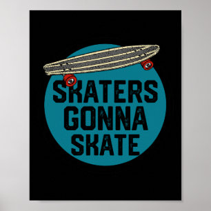 Poster Patineurs Vont Patiner Planche à Roulettes Sport