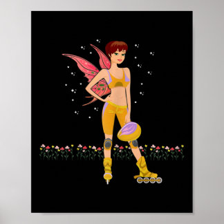Poster Patineuses Fée de patin Fées rétro Patineuses S