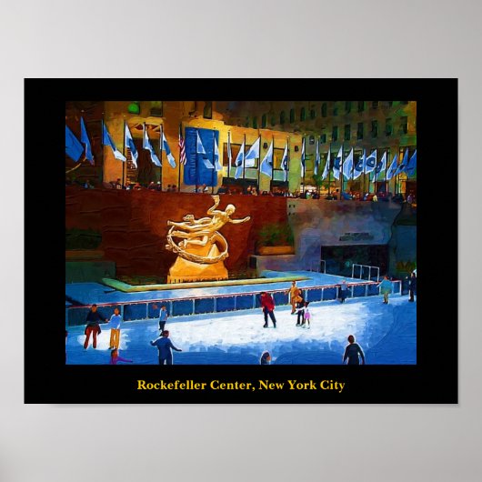 Poster patinoire, Rockefeller Center, New York (Devant)