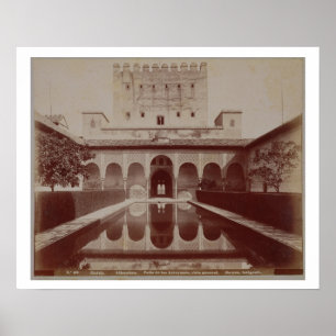 Poster Patio de los Arrayanes, Alhambra, c.1875-80 (sépia