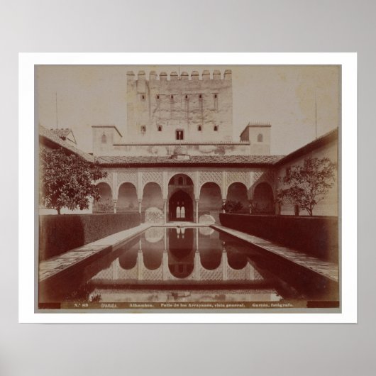 Poster Patio de los Arrayanes, Alhambra, c.1875-80 (sépia (Devant)