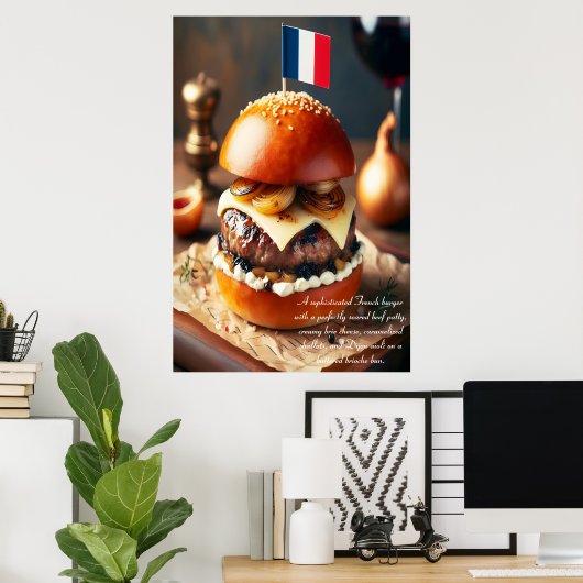 Poster Pâtisserie Burger parisienne 24x36 (Bureau à domicile)