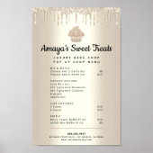 Poster Pâtisserie Chef Menu Goutte à Goutte Pailleté Cupc (Devant)
