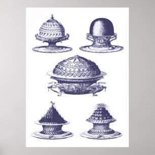 Poster Pâtisserie vintage - Pâtisserie - Gâteaux