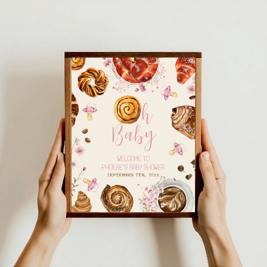 Poster Pâtisseries & Pacificateurs Baby shower fille Bien