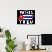 Poster Patria Y Vida Libérez Cuba Libre Drapeau cubain (Bureau à domicile)