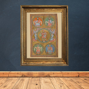 Poster Patriarches Abraham Isaac Jacob Manuscrit médiéval