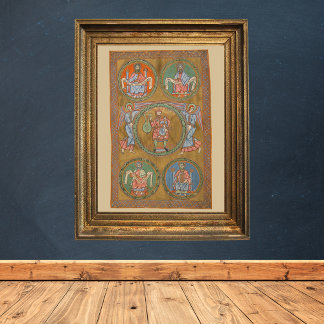 Poster Patriarches Abraham Isaac Jacob Manuscrit médiéval