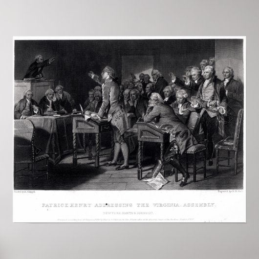 Poster Patrick Henry s'adressant à l'Assemblée de Virgini (Devant)