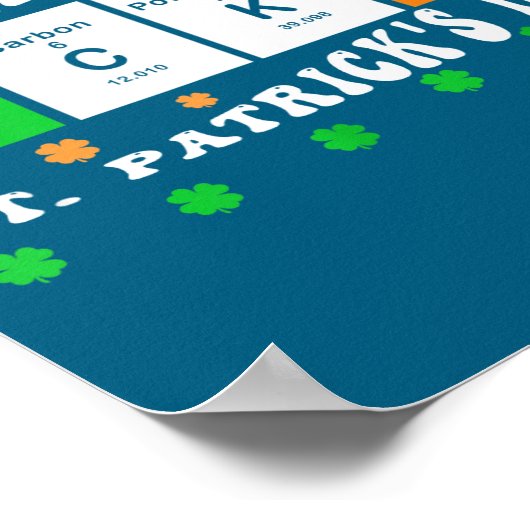 Poster Patricks Day Funny Elements Of Lucky Periodic Tabl (Coin)