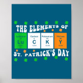 Poster Patricks Day Funny Elements Of Lucky Periodic Tabl (Devant)