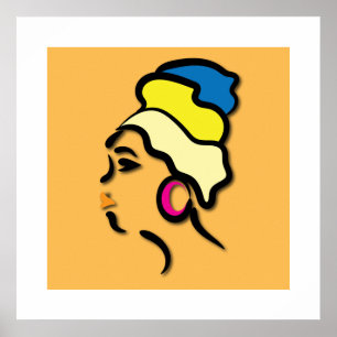 Poster Patrimoine africain contemporain et gracieux