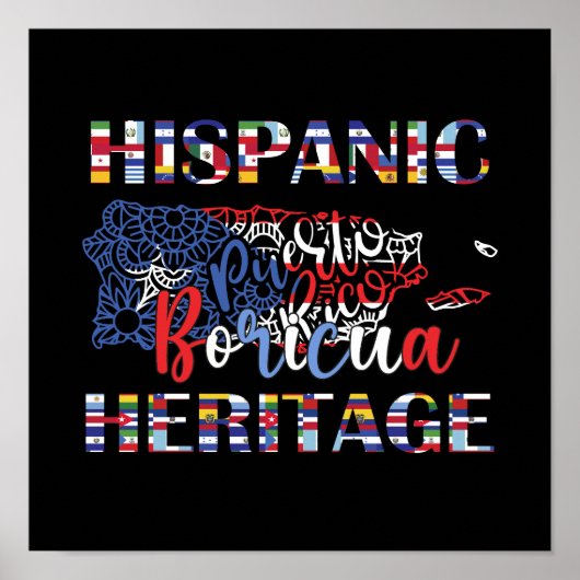 Poster Patrimoine hispanique Boricua (Devant)