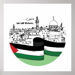 Poster Patrimoine palestinien et espoir : nous reviendron