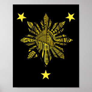 Poster Patrimoine philippin - Guerrier tribal polynésien 