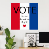 Poster Patriot Rouge, Blanc et Bleu : (Bureau à domicile)