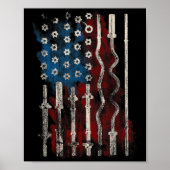 Poster Patriotic American Flag Gym For Weight Lifters (Devant)