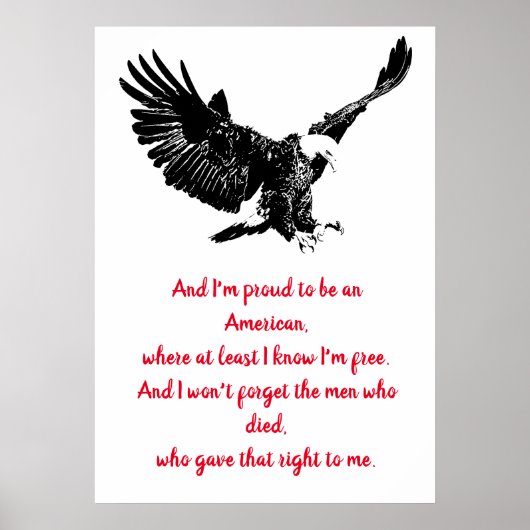 Poster Patriotic Bald Eagle Motivational USA Proud (Devant)