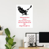 Poster Patriotic Bald Eagle Motivational USA Proud (Bureau à domicile)