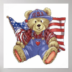 Poster Patriotic Bear