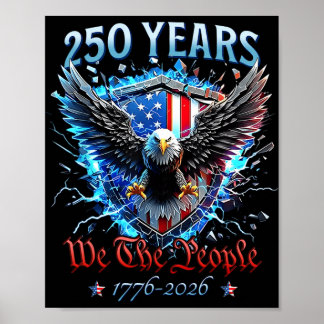 Poster Patriotic Eagle And Flag 250 Years 1776-2026