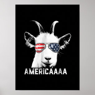 Poster Patriotic Goat Funny
