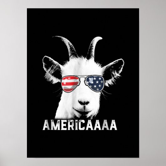 Poster Patriotic Goat Funny (Devant)