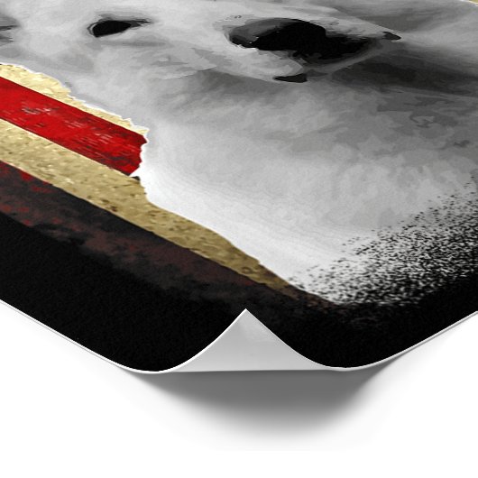 Poster Patriotic White German Shepherd Flag American Usa (Coin)