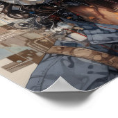 Poster Patriotique Américain avec Headband et casque - (Coin)