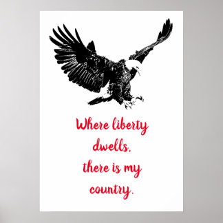 Poster Patriotique Bald Eagle Motivational USA Liberty