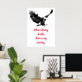 Poster Patriotique Bald Eagle Motivational USA Liberty (Bureau à domicile)