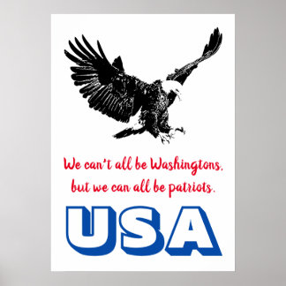 Poster Patriotique Bald Eagle Motivational USA Pop Art