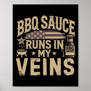 Poster Patriotique Barbecue Fumeur Viande Fumer Usa Grill