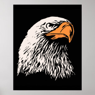 Poster Patriotique d'aigle chauve