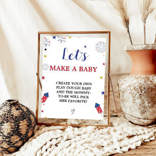 Poster Patriotique faisons un signe de jeu Baby shower bé
