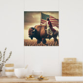 Poster Patriotique Jésus Américain Bible chrétienne (Cuisine)