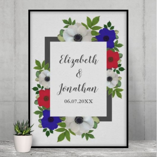 Poster Patriotique Panda Anemone Mariage