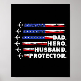 Poster Patriotique papa Protecteur Papa Us Drapeau